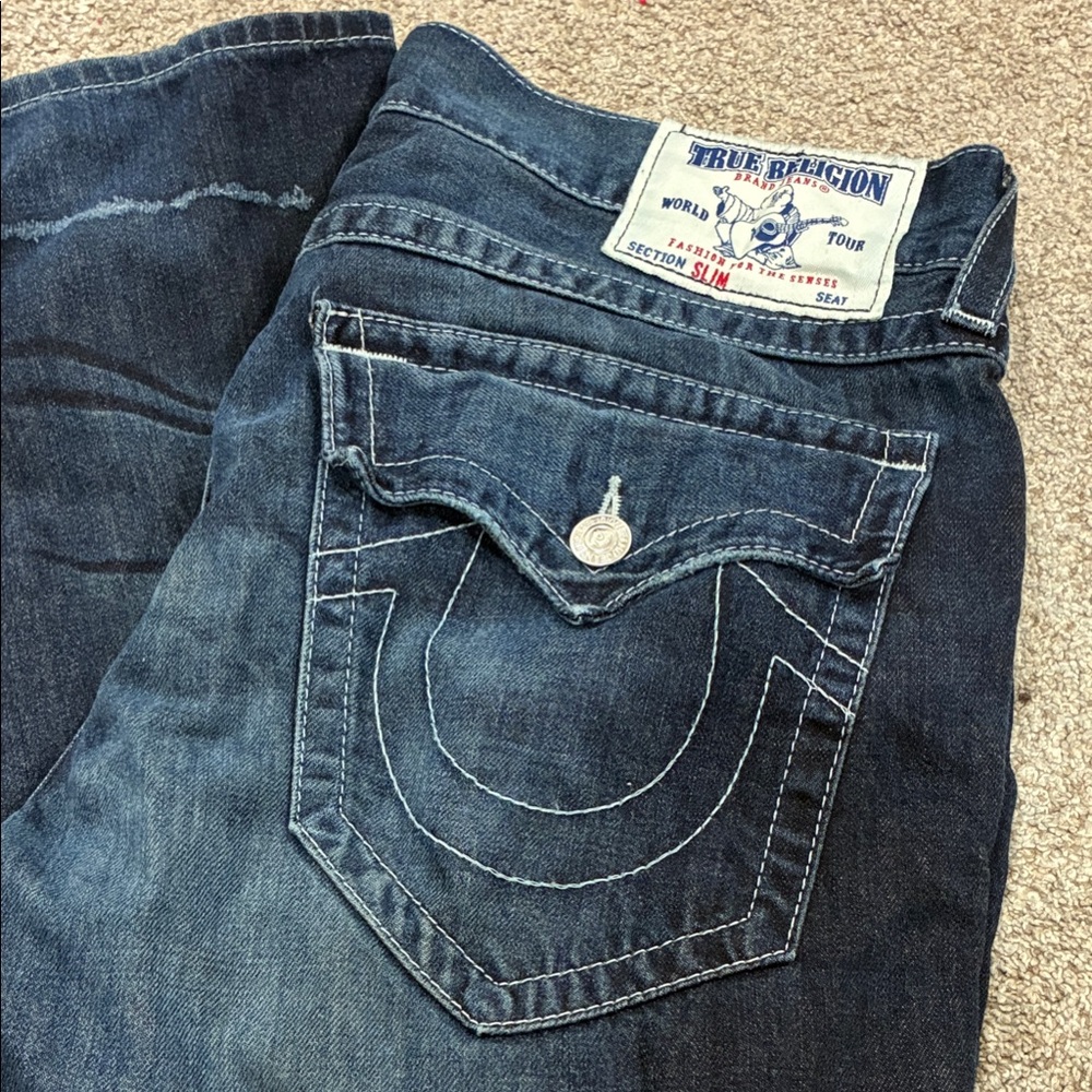 True Religion Men's Dark Blue Slim Jeans